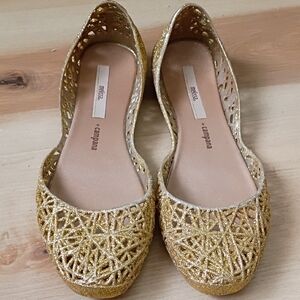 Melissa Campana Glitter Gold Flats